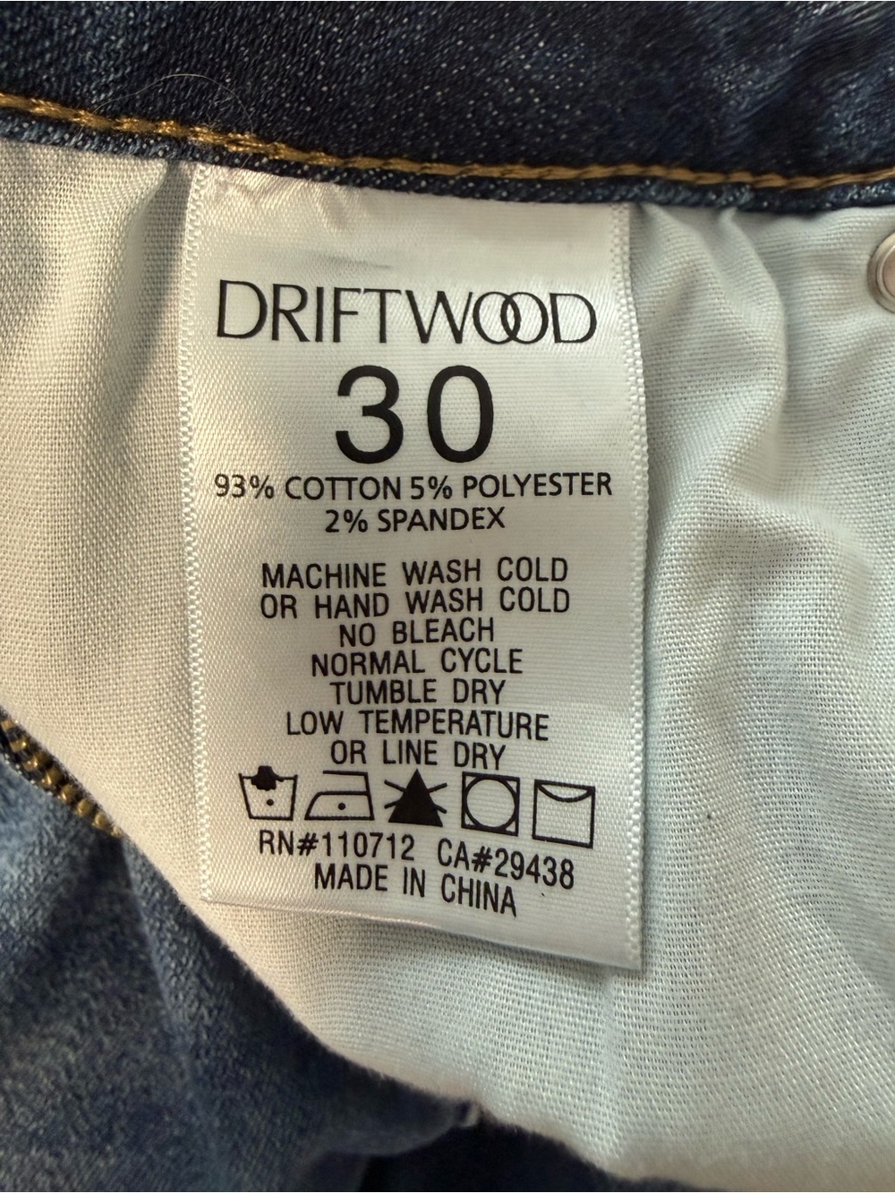 DRIFTWOOD Blue Cropped Jeans with Black Floral Embroidery w30 L 28 - Picture 8 of 8